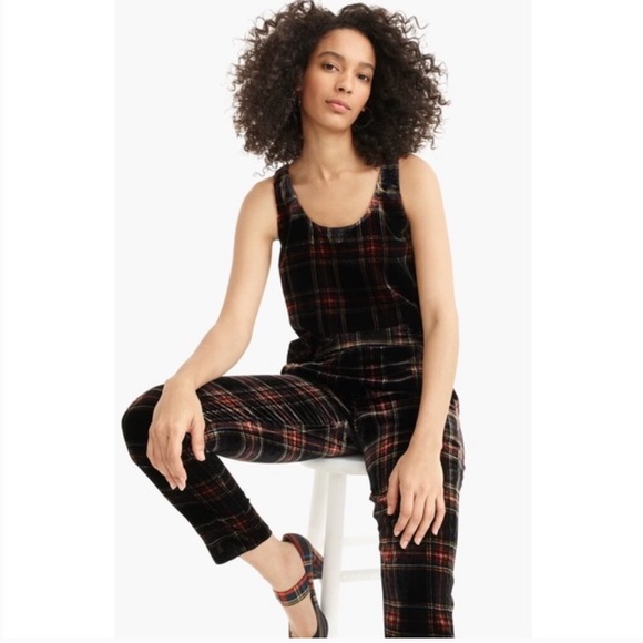 J. Crew Velvet Top Stewart Tartan Plaid Tank 12